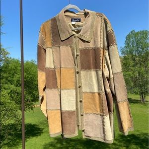 Patchwork soft vintage button up jacket / purchased in Paris